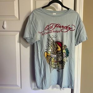Ed Hardy light blue eagle tee